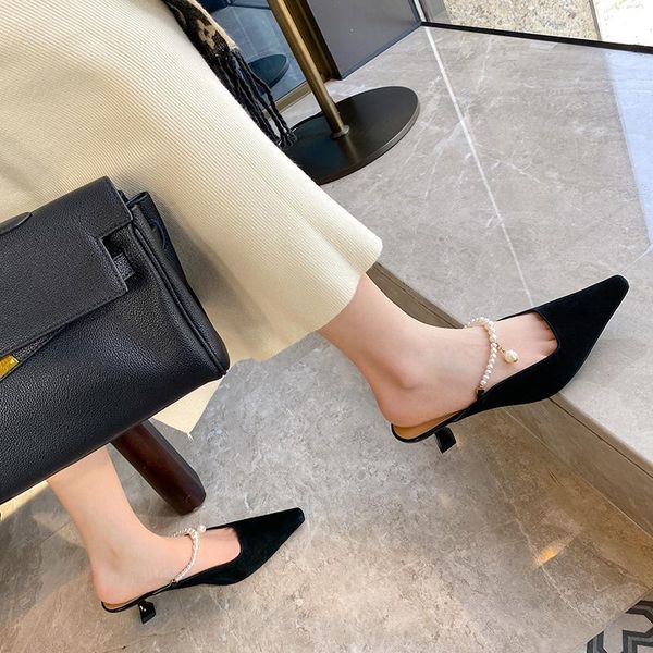 slippers mkkhou fashion sandals women 2021 spring elegant temperament small square head pearl stiletto 5.5cm high heels, Black
slippers mkkhou fashion sandals women 2021 spring elegant temperament small square head pearl stiletto 5.5cm high heels, Black