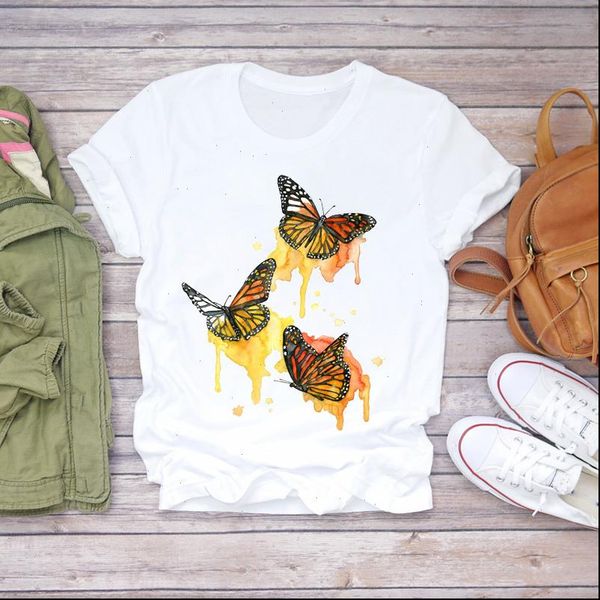 women watercolor butterfly short sleeve 90s fashion print lady t shirts womens graphic t shirt ladies female tee t shirt, White
women watercolor butterfly short sleeve 90s fashion print lady t shirts womens graphic t shirt ladies female tee t shirt, White