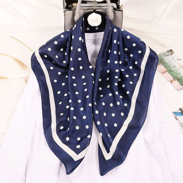 versatile polka dot printed silk scarf 90 * 90cm square spring summer travel beach towel sunscreen shawl gift, Blue;black
versatile polka dot printed silk scarf 90 * 90cm square spring summer travel beach towel sunscreen shawl gift, Blue;black