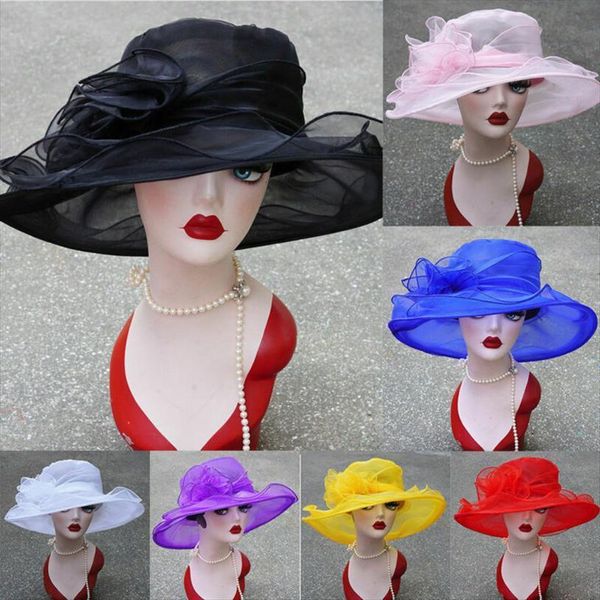 Women Elegant Sun Hats Wide Brim Church Dress Wedding Derby Party Beach Floral Multi Layered Organza Hat, Blue;gray
Women Elegant Sun Hats Wide Brim Church Dress Wedding Derby Party Beach Floral Multi Layered Organza Hat, Blue;gray