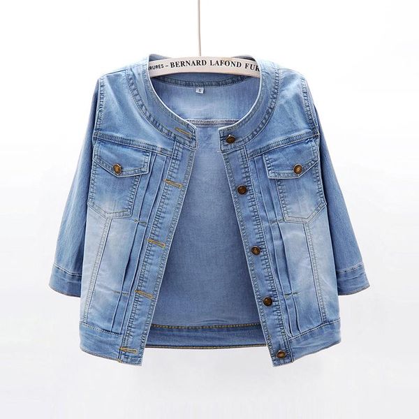 women's jackets seven-quarter sleeve women denim jacket spring summer o neck slim stretch jeans single-breasted female casual coat, Black;brown
women's jackets seven-quarter sleeve women denim jacket spring summer o neck slim stretch jeans single-breasted female casual coat, Black;brown