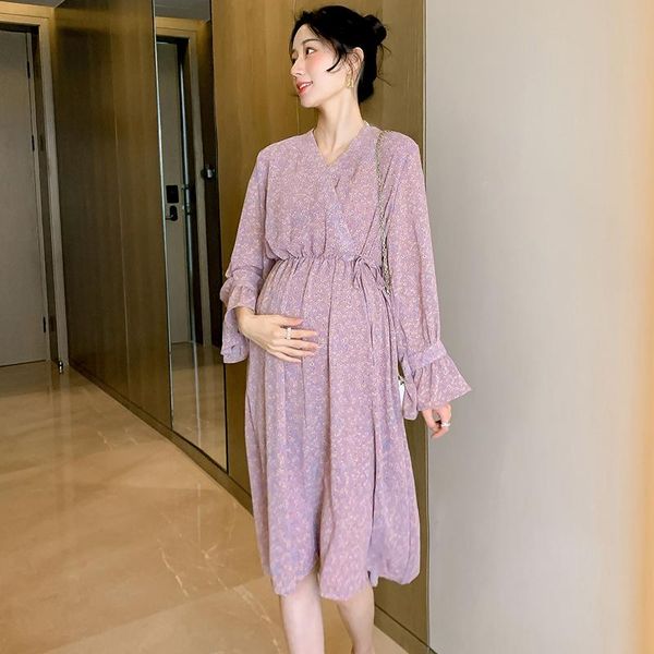 maternity dresses spring fashion chic ins floral printed thin chiffon dress slim waist v neck clothes for pregnant women pregnancy, White
maternity dresses spring fashion chic ins floral printed thin chiffon dress slim waist v neck clothes for pregnant women pregnancy, White