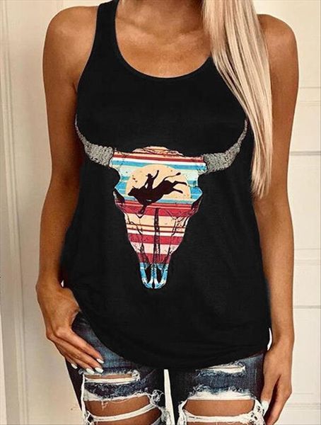 black tank women 2021 summer tees sleeveless fashion ranch cow print o neck tank ladies mujer verano 2021, White
black tank women 2021 summer tees sleeveless fashion ranch cow print o neck tank ladies mujer verano 2021, White