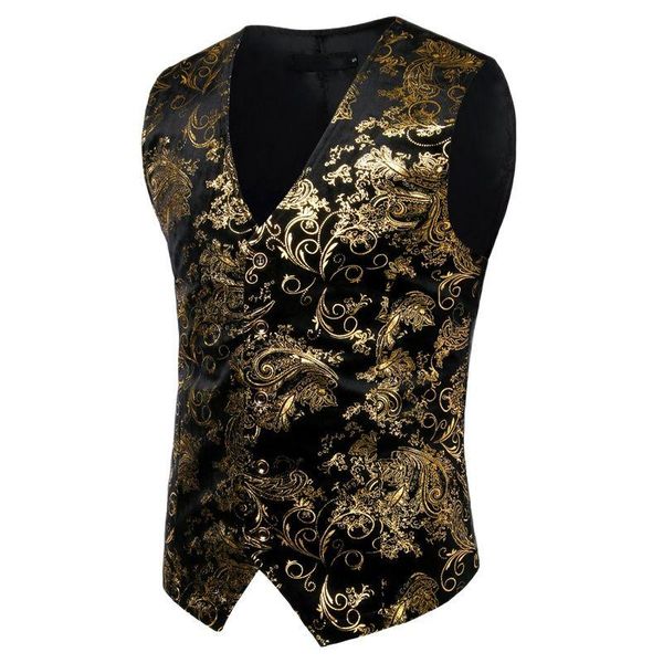men's vests mens gold metallic paisley printed steampunk vest single breasted v neck wedding waistcoat men tuxedo aristocrat gilet 2xl, Black;white
men's vests mens gold metallic paisley printed steampunk vest single breasted v neck wedding waistcoat men tuxedo aristocrat gilet 2xl, Black;white