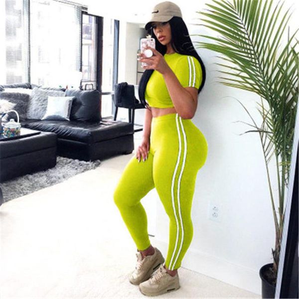 womens solid color stripe tracksuits fashion trend sports fitness short sleeve pant suits female spring slim high waist 2pcs sets, Gray
womens solid color stripe tracksuits fashion trend sports fitness short sleeve pant suits female spring slim high waist 2pcs sets, Gray
