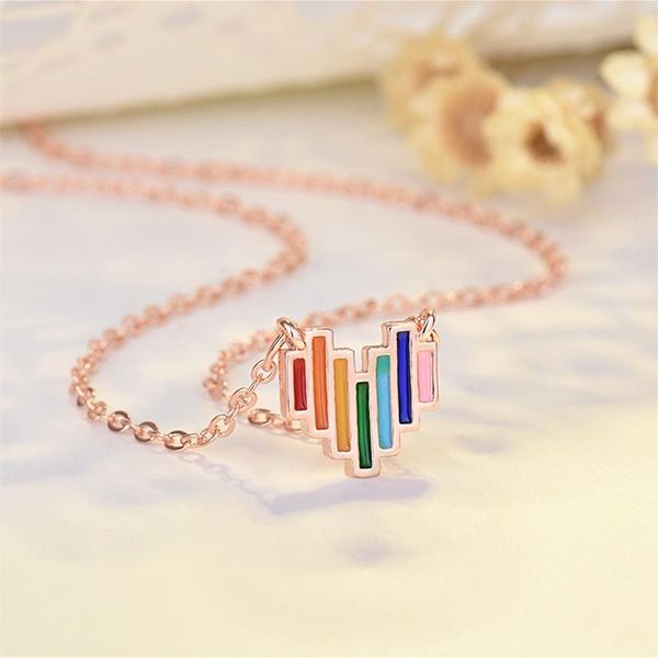 pendant necklaces fashion necklace women's temperament hyuna rainbow love female colorful heart-shaped clavicle chain jewelry, Silver
pendant necklaces fashion necklace women's temperament hyuna rainbow love female colorful heart-shaped clavicle chain jewelry, Silver