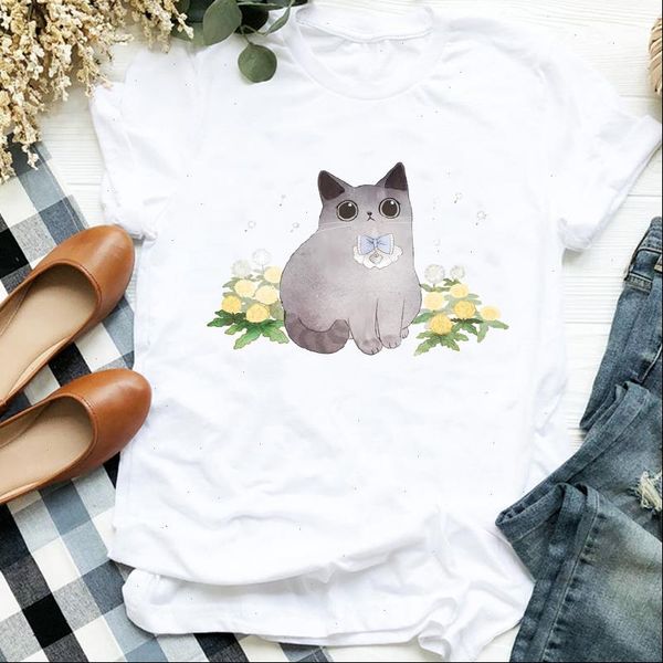 women lady cat 90s cute cartoon flower floral pet animal printing tshirt shirt clothes graphic female t womens t shirt, White
women lady cat 90s cute cartoon flower floral pet animal printing tshirt shirt clothes graphic female t womens t shirt, White