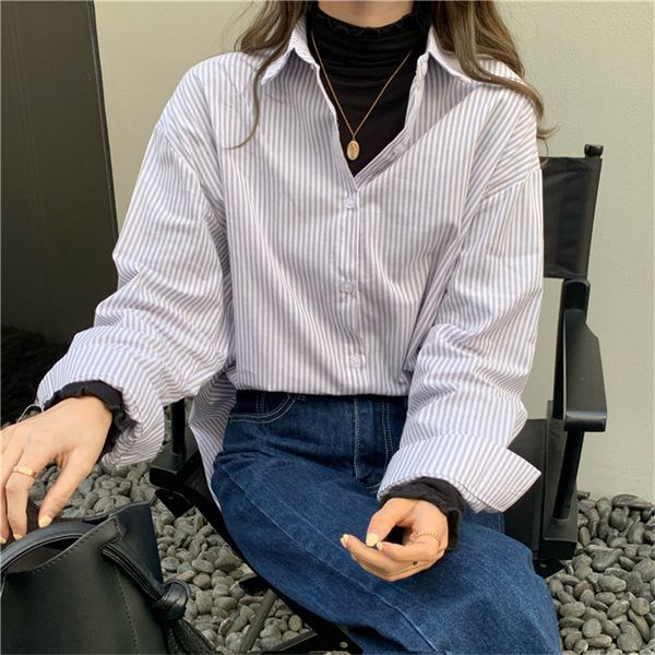 streetwear striped outwear chic 2021 korean all match new ol loose casual stylish office lady brief shirts clothe 0r3n, White
streetwear striped outwear chic 2021 korean all match new ol loose casual stylish office lady brief shirts clothe 0r3n, White