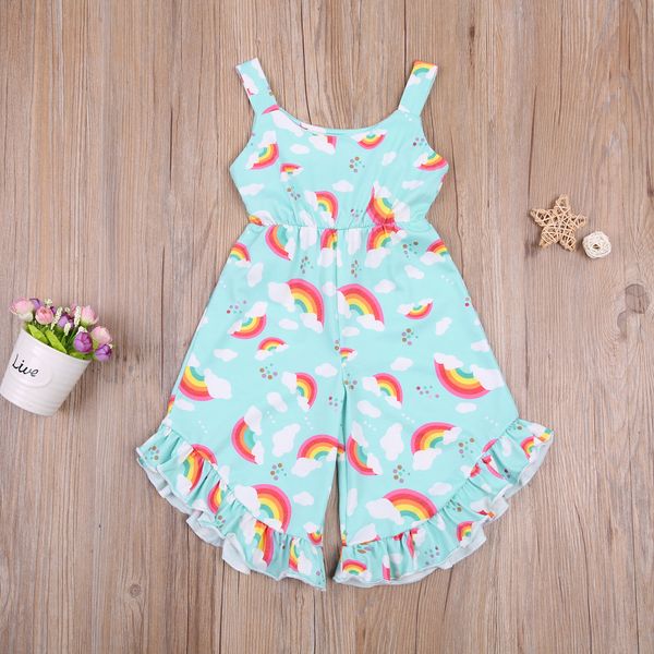 girl summer jumpsuit fashion rainbow print v-neck ruffles one-piece long pants lake blue suspender jumpsuits
girl summer jumpsuit fashion rainbow print v-neck ruffles one-piece long pants lake blue suspender jumpsuits