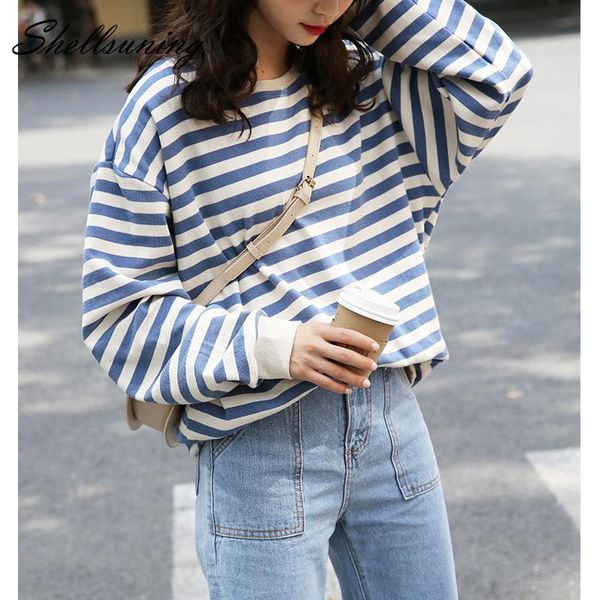 women's hoodies & sweatshirts shellsuning stripe no women sweatshirt spring full sleeve crewneck casual pullover oversized female jumpe, Black
women's hoodies & sweatshirts shellsuning stripe no women sweatshirt spring full sleeve crewneck casual pullover oversized female jumpe, Black