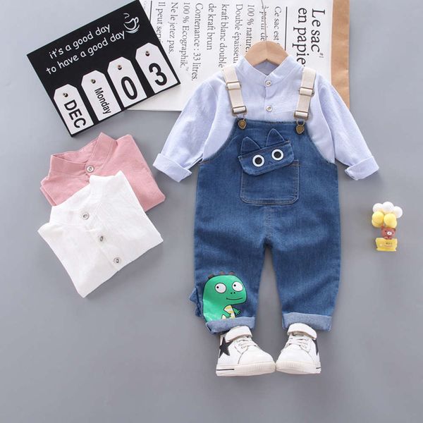 wear new boys' versatile children's jeans suspenders long sleeve shirt suit for korean children, Blue
wear new boys' versatile children's jeans suspenders long sleeve shirt suit for korean children, Blue