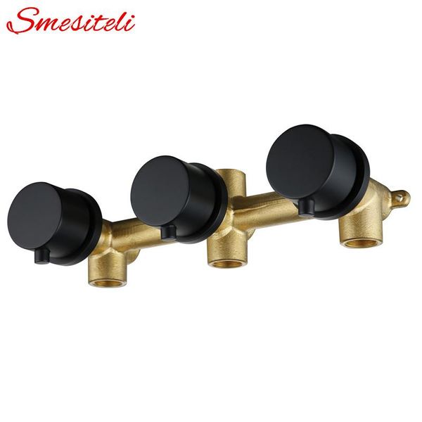 wholesale solid brass wall mounted matte black 3 dial 2 way diverter valve trim shower mixer tap with round knobs
wholesale solid brass wall mounted matte black 3 dial 2 way diverter valve trim shower mixer tap with round knobs