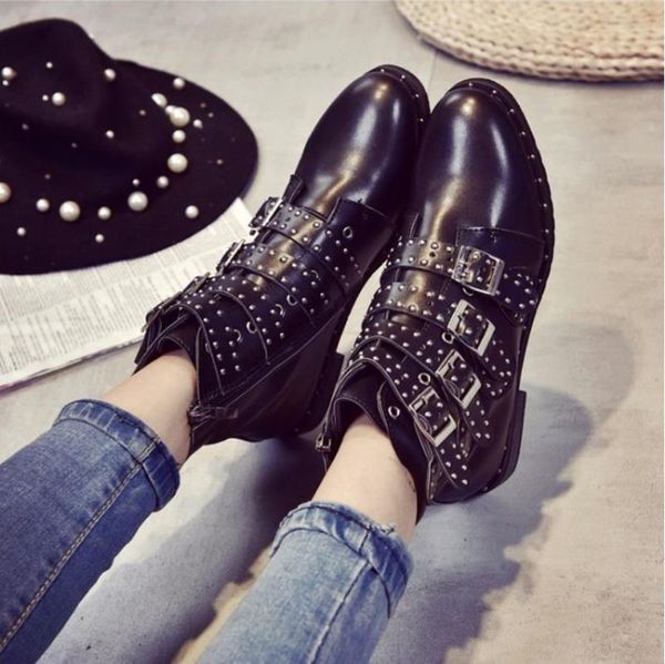 boots nice leather rivets booties buckle straps thick heel black ankle studded decorated motorcycle woman
boots nice leather rivets booties buckle straps thick heel black ankle studded decorated motorcycle woman