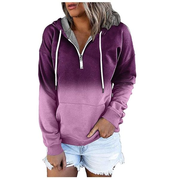 women's hoodies & sweatshirts gradient spring autumn zipper collar long sleeve pullovers female vintage streetwears clothing, Black
women's hoodies & sweatshirts gradient spring autumn zipper collar long sleeve pullovers female vintage streetwears clothing, Black