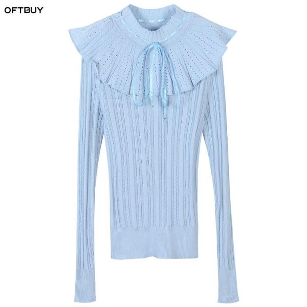 women's sweaters oftbuy 2021 spring autumn fashion bow tunic ruffle striped slim knitting women and pullovers jumper knitwear feminino, White;black
women's sweaters oftbuy 2021 spring autumn fashion bow tunic ruffle striped slim knitting women and pullovers jumper knitwear feminino, White;black