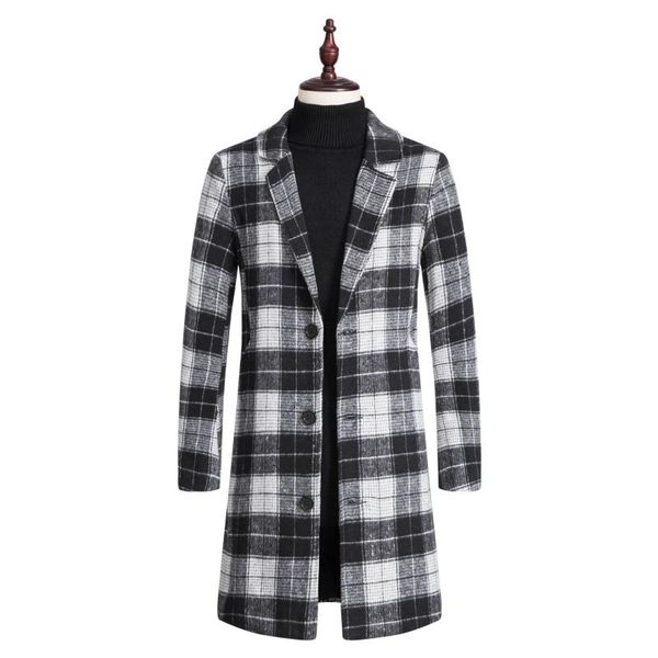 men's wool & blends parklees mens plaid trench coat korean style slim turn-down collar long woolen windbreaker jacket warm overcoat for, Black
men's wool & blends parklees mens plaid trench coat korean style slim turn-down collar long woolen windbreaker jacket warm overcoat for, Black