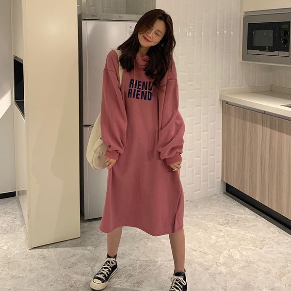 women's sweater skirt 2020 autumn winter new letters korean loose hooded long knee plush thickened, Blue;black
women's sweater skirt 2020 autumn winter new letters korean loose hooded long knee plush thickened, Blue;black