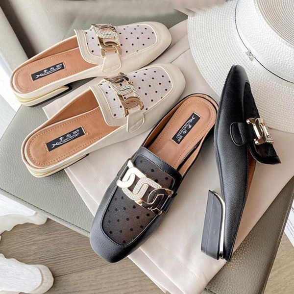 slippers 2021 crystal metal chain air mesh mules women summer sandals ladies shoes square toe breathable plating heels slides, Black
slippers 2021 crystal metal chain air mesh mules women summer sandals ladies shoes square toe breathable plating heels slides, Black