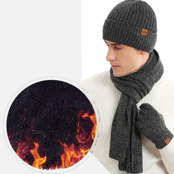 berets thickened fleece hat scarf lining beanie gloves set men autumn winter warm camping portable outdoor elements q5we, Blue;gray
berets thickened fleece hat scarf lining beanie gloves set men autumn winter warm camping portable outdoor elements q5we, Blue;gray