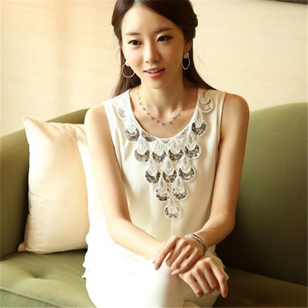women's blouses & shirts 2021 spring and summer sleeveless vest sling bottoming shirt sequined white chiffon short sleeve
women's blouses & shirts 2021 spring and summer sleeveless vest sling bottoming shirt sequined white chiffon short sleeve