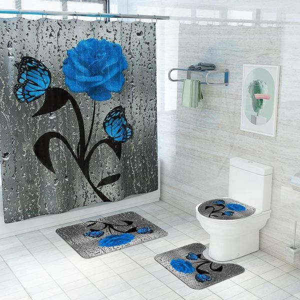 rose butterfly bathroom non-slip mat set durable waterproof shower curtain set pedestal rug lid toilet cover bath mat rugs
rose butterfly bathroom non-slip mat set durable waterproof shower curtain set pedestal rug lid toilet cover bath mat rugs