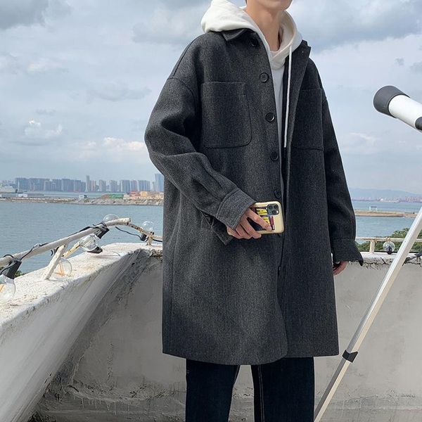 men's wool & blends winter woolen coat men warm fashion casual oversized long korean loose multi-pocket mens overcoat m-2xl, Black
men's wool & blends winter woolen coat men warm fashion casual oversized long korean loose multi-pocket mens overcoat m-2xl, Black