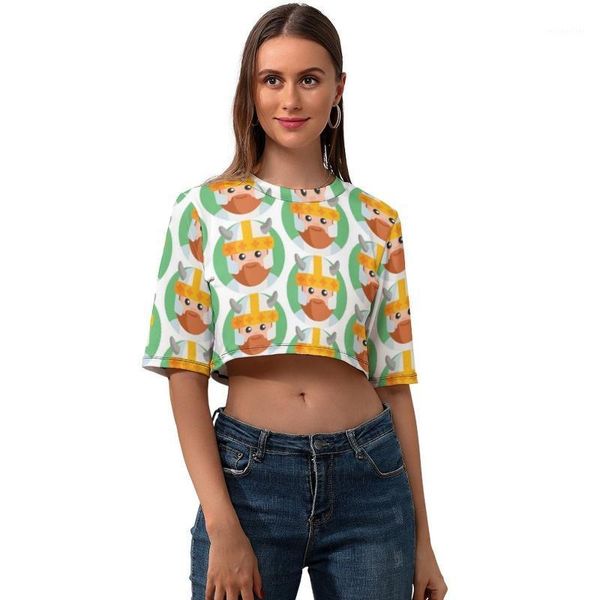 women's t-shirt viking crop trendy street fashion t shirt o neck women graphic short sleeve polyester tshirt, White 
women's t-shirt viking crop trendy street fashion t shirt o neck women graphic short sleeve polyester tshirt, White