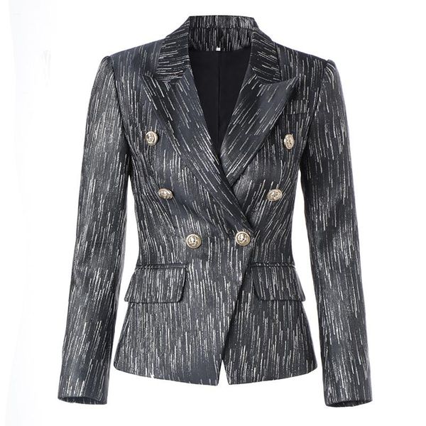 european high-end luxury fabric unique design golden striped suit jacket with metal buckle british style ladies' popular jacket, White;black
european high-end luxury fabric unique design golden striped suit jacket with metal buckle british style ladies' popular jacket, White;black