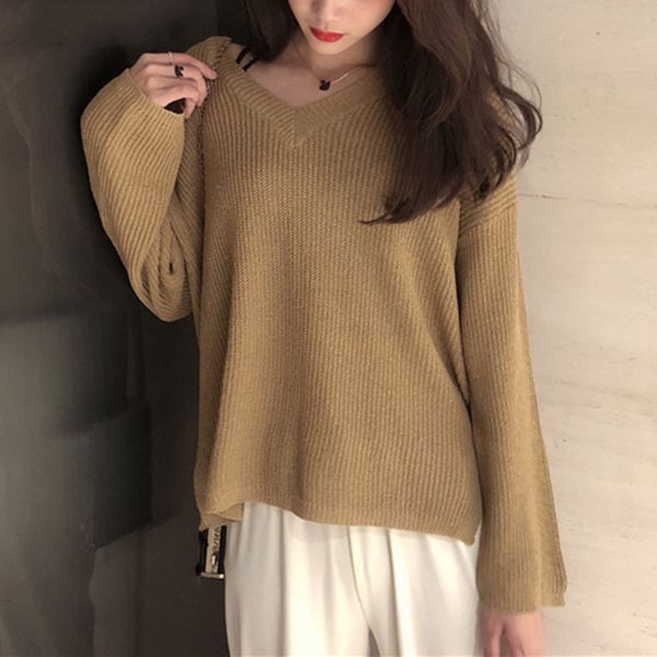 2021 new autumn winter women's knitwear v-neck pullover minimalist jumper korean knitted split sweaters sw19102 bsl8, White;black
2021 new autumn winter women's knitwear v-neck pullover minimalist jumper korean knitted split sweaters sw19102 bsl8, White;black