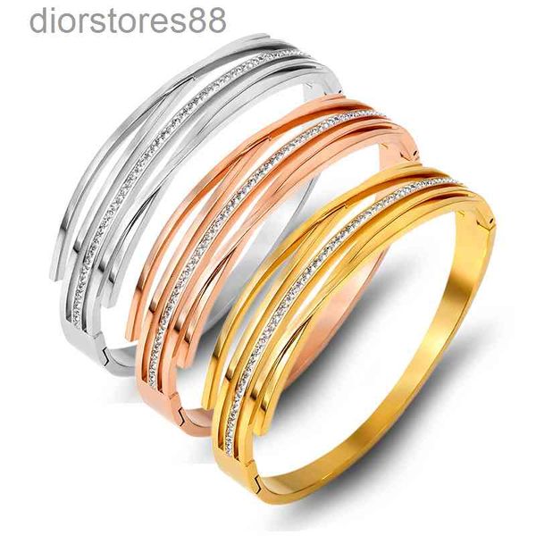 bangles bracelet fashion single row cross line buckle titanium steel stainless creative high-grade jewelry, Black
bangles bracelet fashion single row cross line buckle titanium steel stainless creative high-grade jewelry, Black