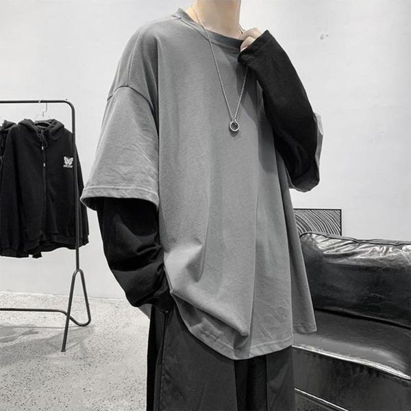 men's t-shirts autumn color contrast fake two hong kong style round neck pullover printed long sleeve korean loose casual, White;black
men's t-shirts autumn color contrast fake two hong kong style round neck pullover printed long sleeve korean loose casual, White;black