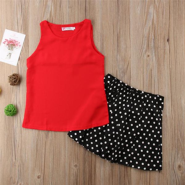 clothing sets kids girl summer casual sleeveless pure color chiffon vest + sweet polka dot printed bowknot skirt, White
clothing sets kids girl summer casual sleeveless pure color chiffon vest + sweet polka dot printed bowknot skirt, White
