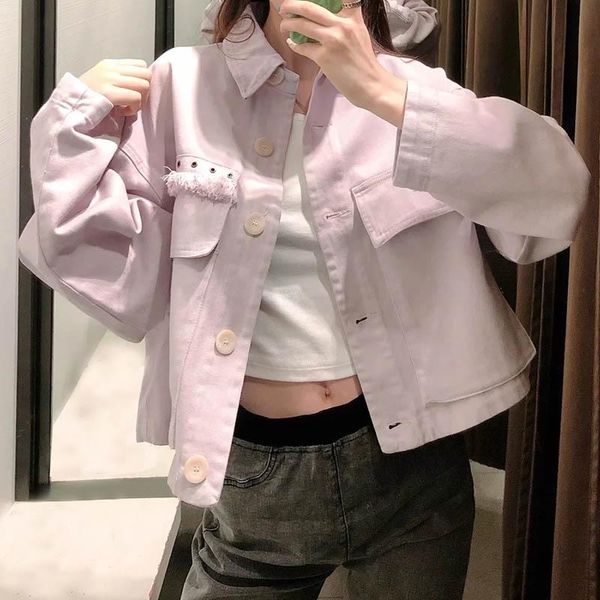 women's jackets outerwear batwing long sleeve purple color short jacket female women loose solid big pocket tassel chic coat, Black;brown
women's jackets outerwear batwing long sleeve purple color short jacket female women loose solid big pocket tassel chic coat, Black;brown