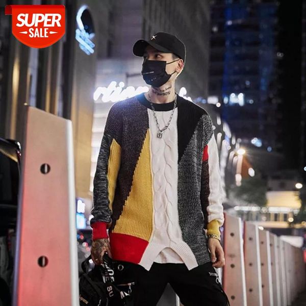 seveyfan 2021 men's sweater color matching sweater casual loose korean fashion #pc24, White;black
seveyfan 2021 men's sweater color matching sweater casual loose korean fashion #pc24, White;black