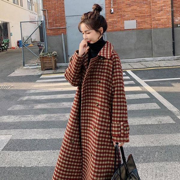 women's wool & blends jacket women coat plaid for winter loose woolen veste manteau femme, Black
women's wool & blends jacket women coat plaid for winter loose woolen veste manteau femme, Black