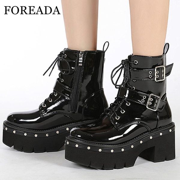 boots foreada women punk style platform thick high heel ankle round toe rivet zipper lace up buckle ladies autumn, Black
boots foreada women punk style platform thick high heel ankle round toe rivet zipper lace up buckle ladies autumn, Black