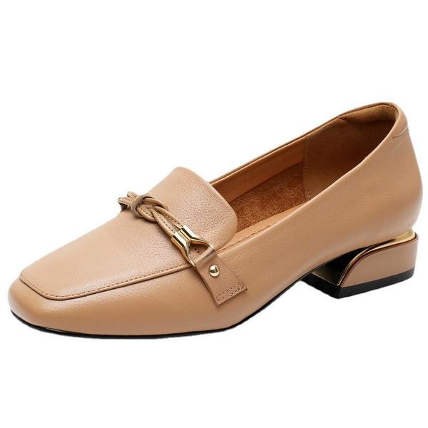 dress shoes women genuine leather shallow autumn square toe mid thick heel leisure office ladies loafers plus size 43, Black
dress shoes women genuine leather shallow autumn square toe mid thick heel leisure office ladies loafers plus size 43, Black