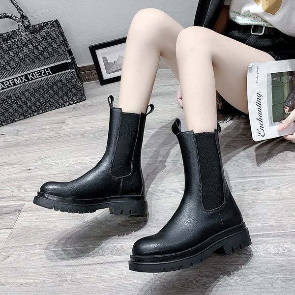 2021 chunky boots women winter sho pu leather psh ankle heel female platform slip on botas de mujer, Black
2021 chunky boots women winter sho pu leather psh ankle heel female platform slip on botas de mujer, Black