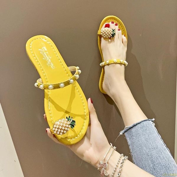 2021 new women's pineapple sandals and slippers fashion beach shoes outdoor wild pearl women's shoes outside wearing slippers, Black
2021 new women's pineapple sandals and slippers fashion beach shoes outdoor wild pearl women's shoes outside wearing slippers, Black