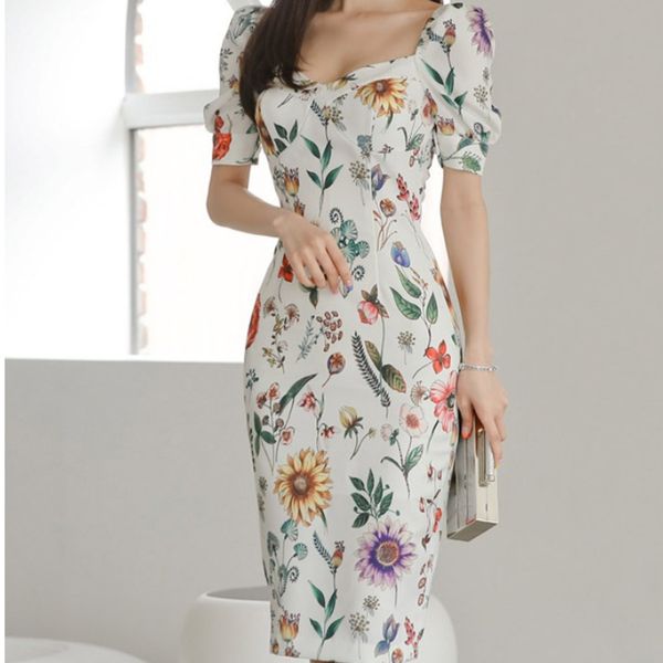 2021 women floral print cocktail dress slim elegant party bodycon dress knee length vestidos robe sexy, Black
2021 women floral print cocktail dress slim elegant party bodycon dress knee length vestidos robe sexy, Black