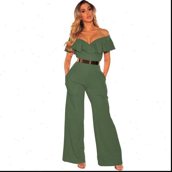 summer off shoulder formal jumpsuits rompers for women elegant ruffles loose long pants overalls ladies wide leg jumpsuit, Black;white
summer off shoulder formal jumpsuits rompers for women elegant ruffles loose long pants overalls ladies wide leg jumpsuit, Black;white