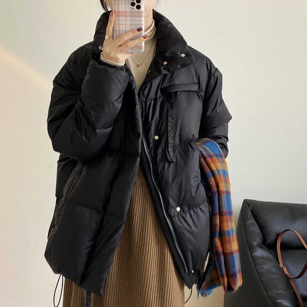 stand collar down jacket women's white duck winter long sleeve short warm thick coat puffer women 210607, Black
stand collar down jacket women's white duck winter long sleeve short warm thick coat puffer women 210607, Black