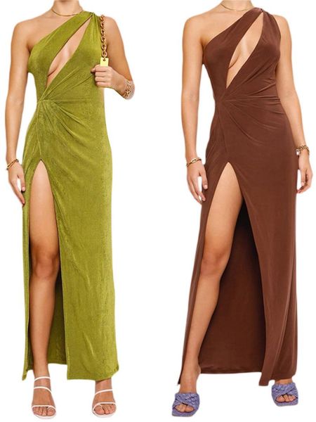 casual dresses women\u2021s fashion solid color long dress one-shoulder hollow backless split skinny 2021 summer, Black;gray
casual dresses women\u2021s fashion solid color long dress one-shoulder hollow backless split skinny 2021 summer, Black;gray