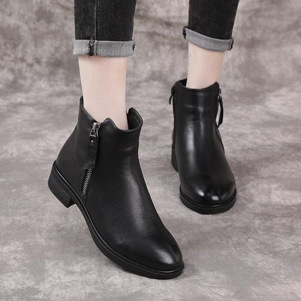 boots concise side zipper ankle women winter warm fur shoes pointed toe nice autumn lady casual snow for, Black
boots concise side zipper ankle women winter warm fur shoes pointed toe nice autumn lady casual snow for, Black