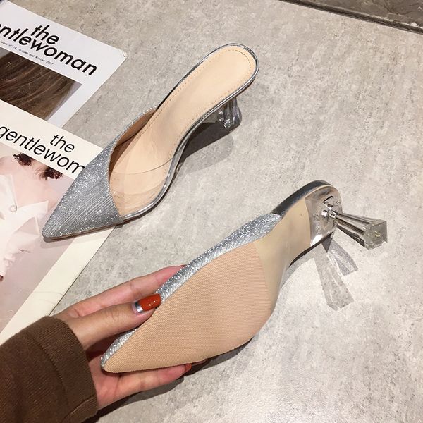 2021 new fashion summer crystal high heel women pointed toe ladies slippers transparent slip on shoes 4shl, Black
2021 new fashion summer crystal high heel women pointed toe ladies slippers transparent slip on shoes 4shl, Black