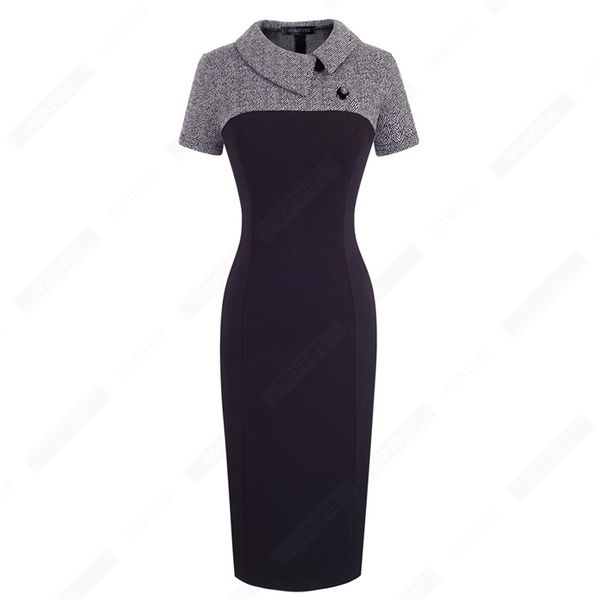vintage women patchwork pattern plus size bodycon elegant office ladies charming dress eb238, Black;gray
vintage women patchwork pattern plus size bodycon elegant office ladies charming dress eb238, Black;gray