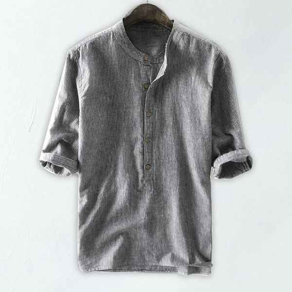 men's casual shirts men pure color cotton linen button solid half sleeve retro shirt summer hombre slim fit blouse camisas, White;black
men's casual shirts men pure color cotton linen button solid half sleeve retro shirt summer hombre slim fit blouse camisas, White;black