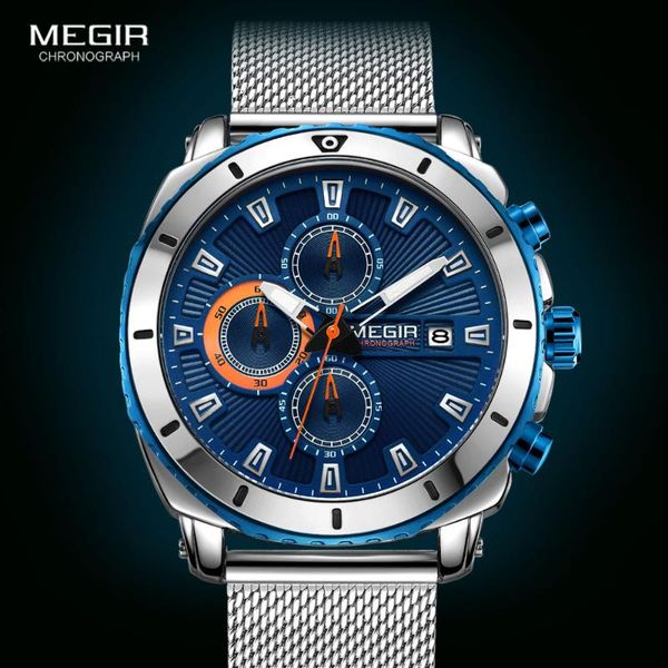 wristwatches megir men's watches 2021 luxury brand mesh strap blue face wrist watch luminou waterproor chronograph quartz watces men 20, Slivery;brown
wristwatches megir men's watches 2021 luxury brand mesh strap blue face wrist watch luminou waterproor chronograph quartz watces men 20, Slivery;brown
