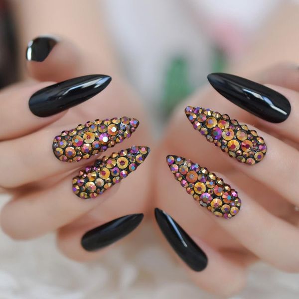 false nails rhinestone stiletto extra long solid black acrylic pre-designed crystal wholesale echiqnails, Red;gold
false nails rhinestone stiletto extra long solid black acrylic pre-designed crystal wholesale echiqnails, Red;gold