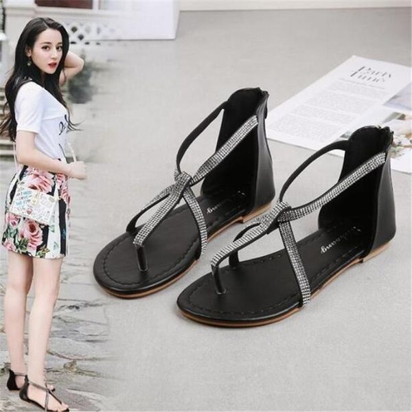 sandals flat ladies summer outdoor fashion leather shoes round toe casual women's large size arrival 2021, Black
sandals flat ladies summer outdoor fashion leather shoes round toe casual women's large size arrival 2021, Black